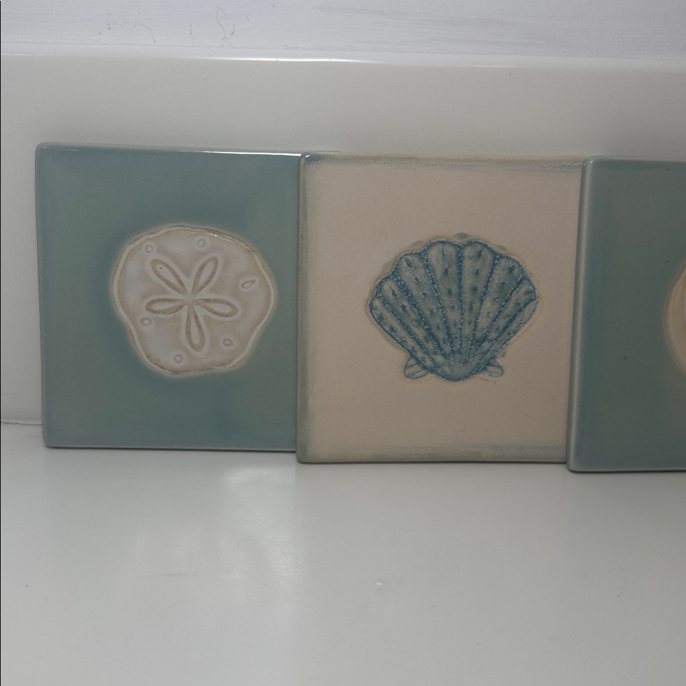 Seashells Starfish Themed Ceramic Coasters - Picture 3 of 5
